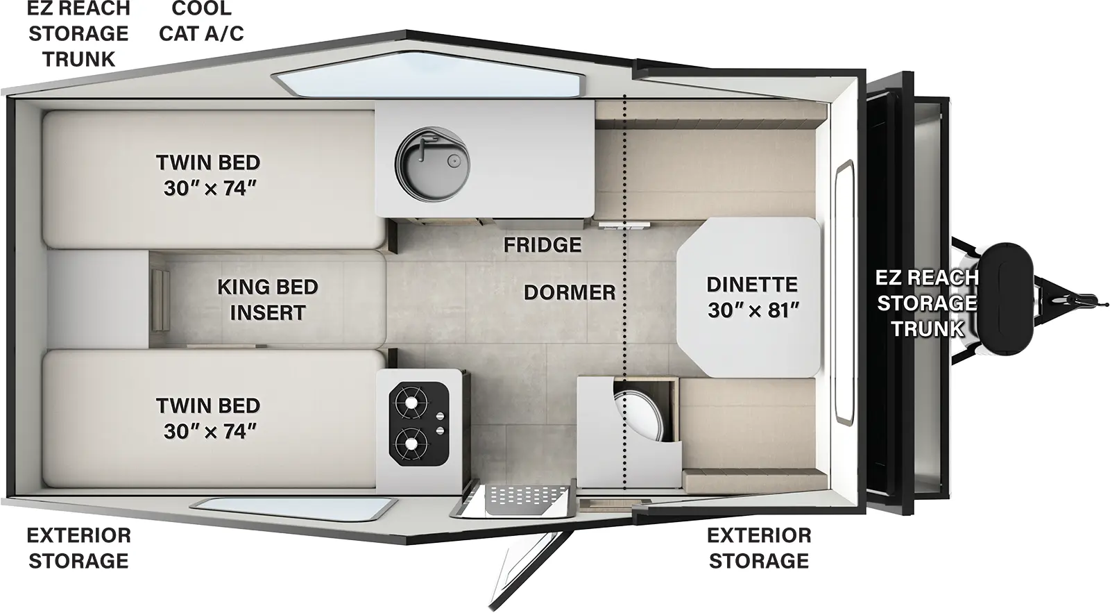 Rockwood Hard Side Pop Up Campers A213HS Floorplan